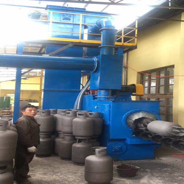 Gas cylinder shot blasting machine